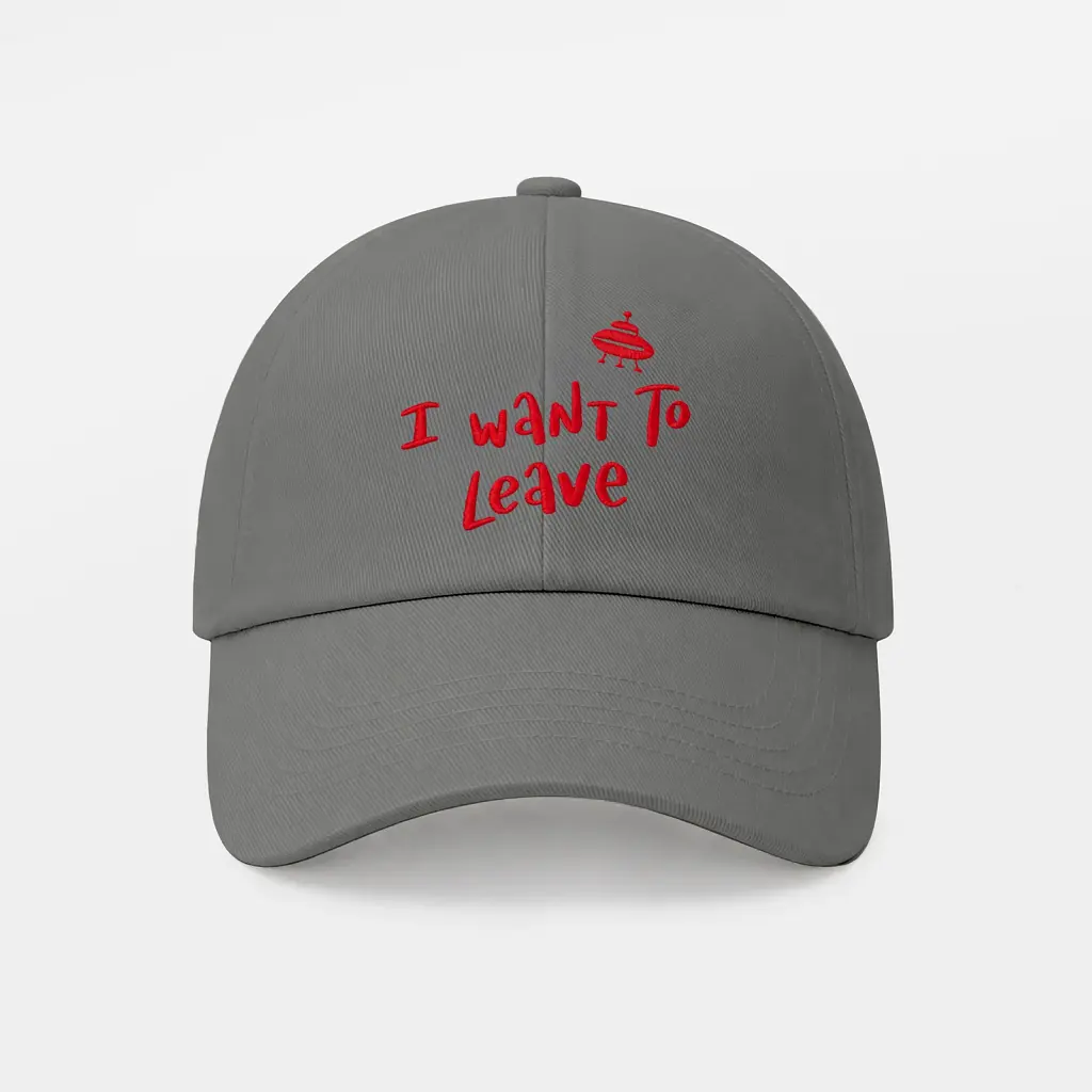 Кепка «I want to leave» сіра - фото 6