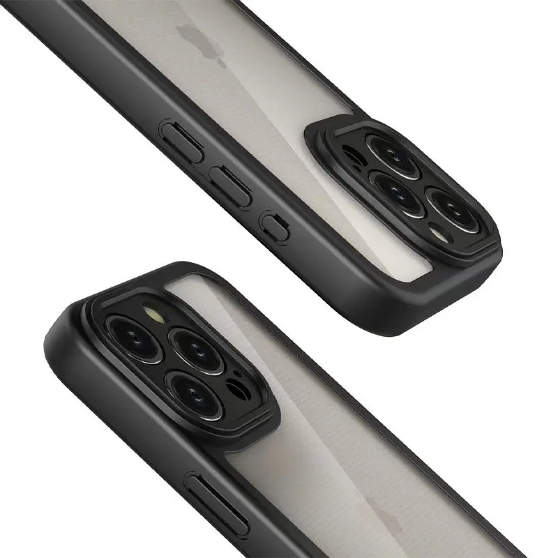 TPU чохол Transparent + Colour 1,5mm для Apple iPhone 15 Pro (6.1) Black - фото 3