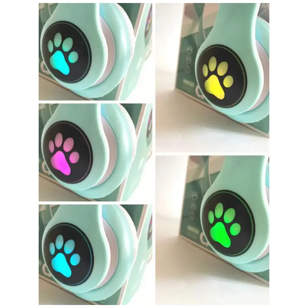Беспроводные детские наушники Cat Ear STN-28 Bluetooth с кошачьими ушками светящимися бирюзовыми - фото 9