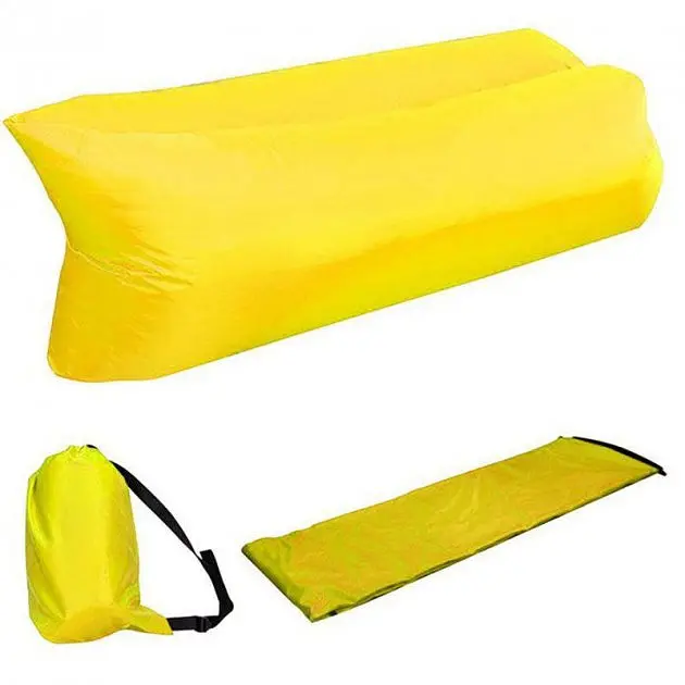Диван надувний з подушкою лежак крісло 150х70см подушка 70х30см UKC AIR Sofa 4 жовтий - фото 3