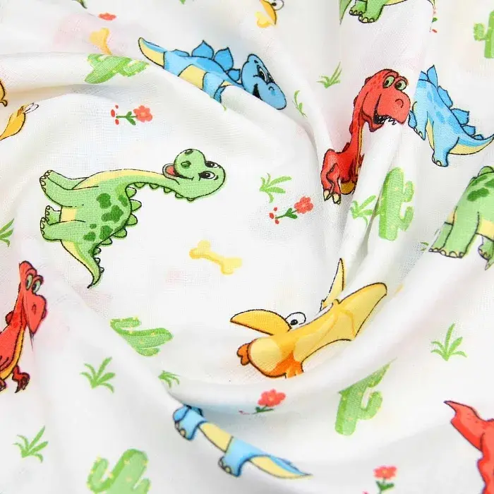 Фланелеві пелюшки Cosas Colorful Dino 80х80 см різнобарвна (FlannelDiapers_DinoBabyColor_80x80) - фото 2