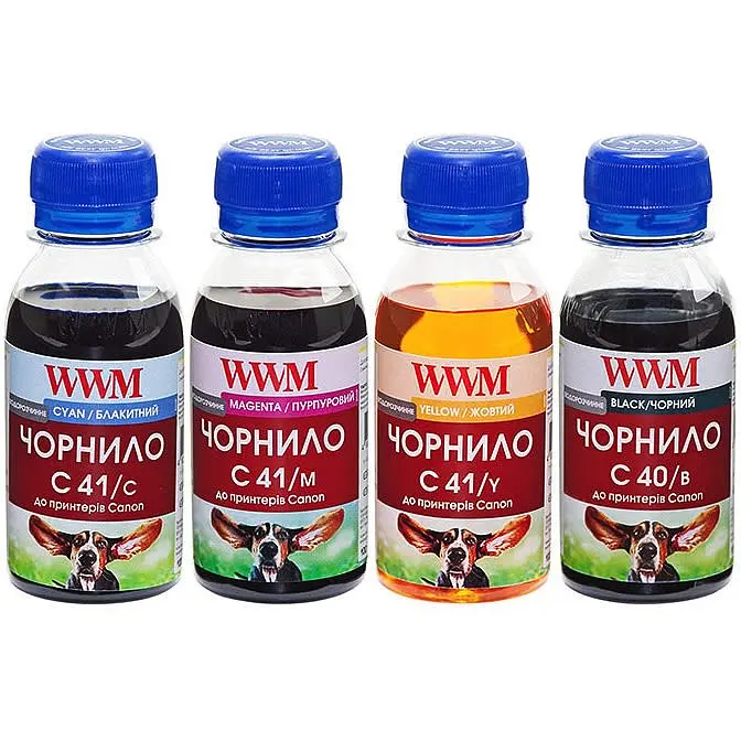 Комплект чорнил WWM для Canon PG-40/CL-41 4х100г B/C/M/Y водорозчинне (C40/41SET-2)