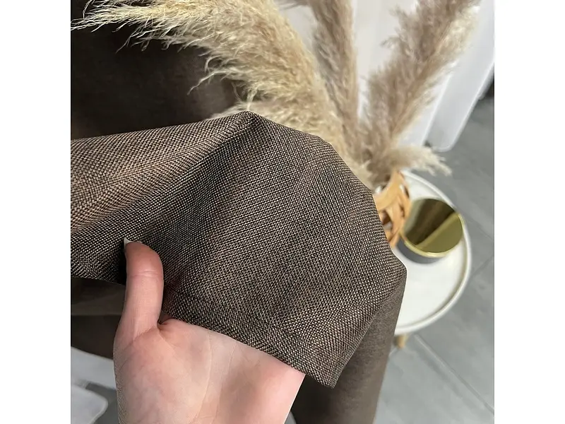 Штори з легкого льону шоколадного кольору на тасьмі 2шт. 150х270и ALBO pbe0052571 - фото 7