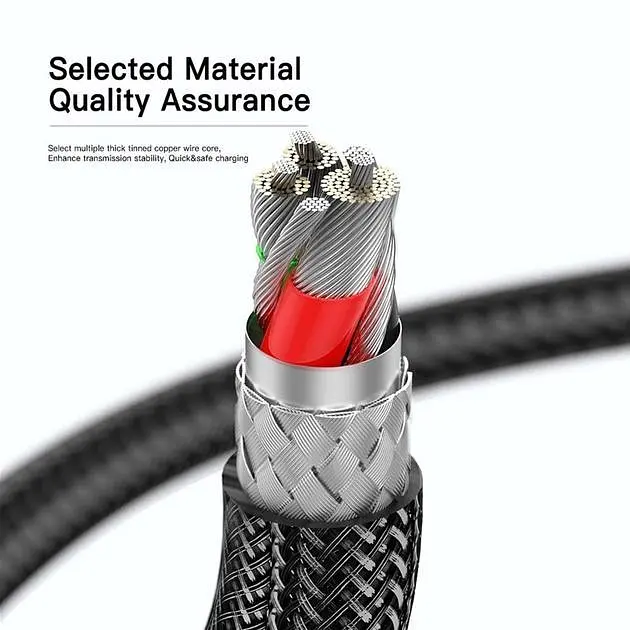Кабель Essager Interstellar Transparent Design USB Cable Type C to Type C 100W 2 м Black (EXCTT1-XJA01-P) - фото 5