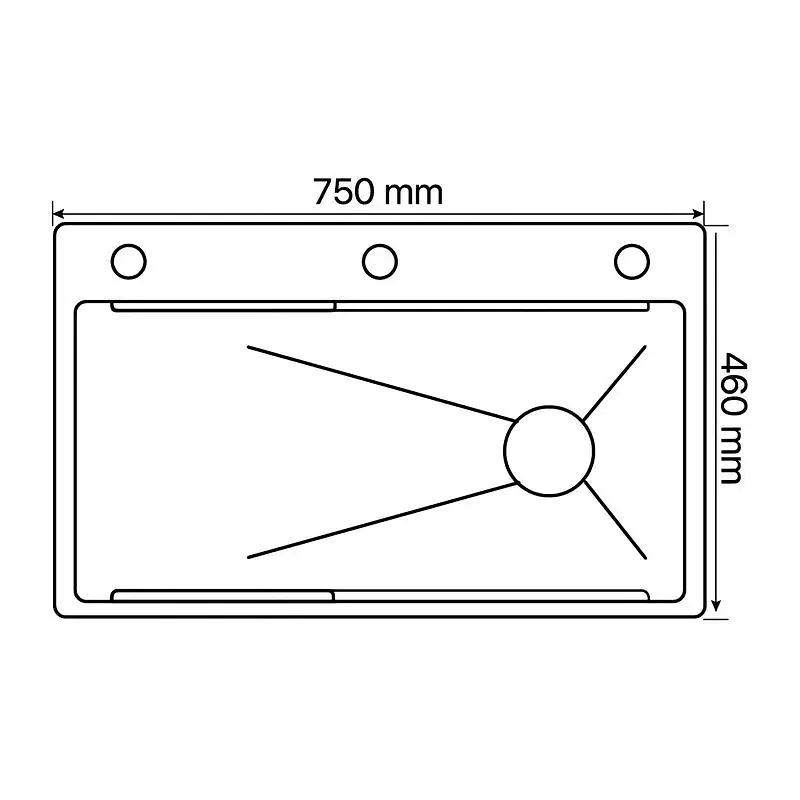 Кухонна мийка з нержавіючої сталі Zerix ZH7546-SET-05 Decor Graphite з вбудованим змішувачем ZM5592, Графит - фото 2