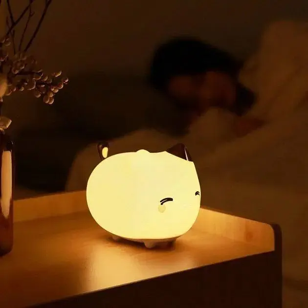 Ночник Baseus Cute Series Kitty Silicone Night light White [DGAM-A02] [59475] - фото 7