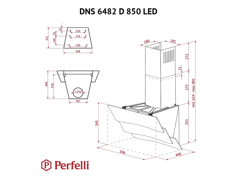 Витяжка Perfelli DNS 6482 D 850 WH LED - фото 8