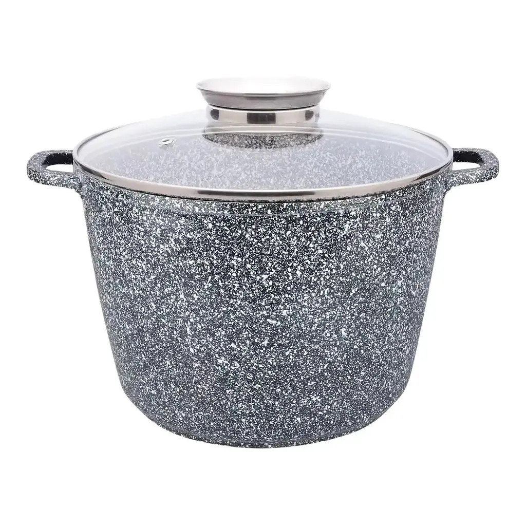 Каструля з кришкою кругла Gusto Ceramic Snow GT-2604-32/1 32 см 14 л сіра - фото 2
