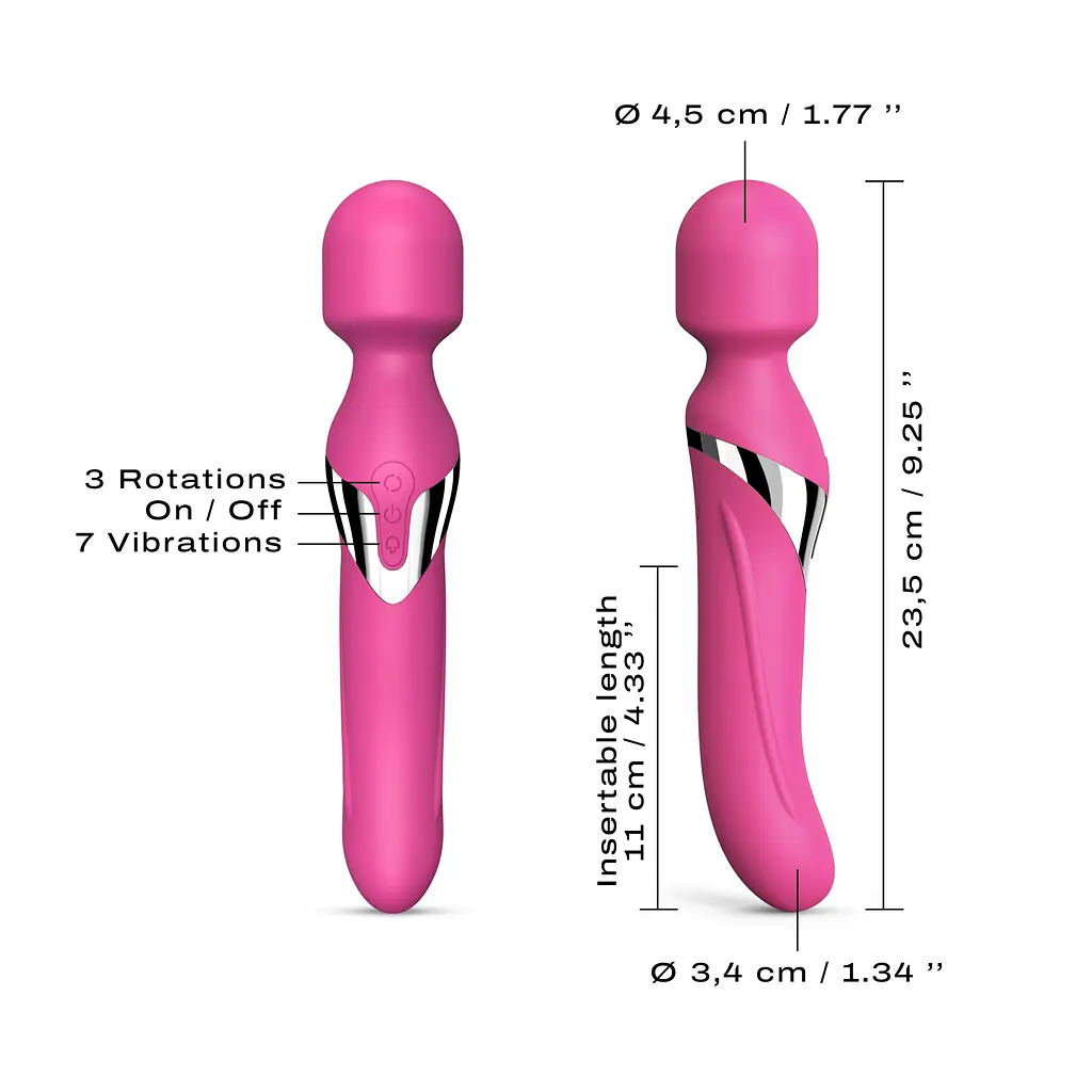 Вібромасажер 2в1 Dorcel Dual Orgasms Magenta класичний масажер і вібратор з перлинним масажем - фото 4