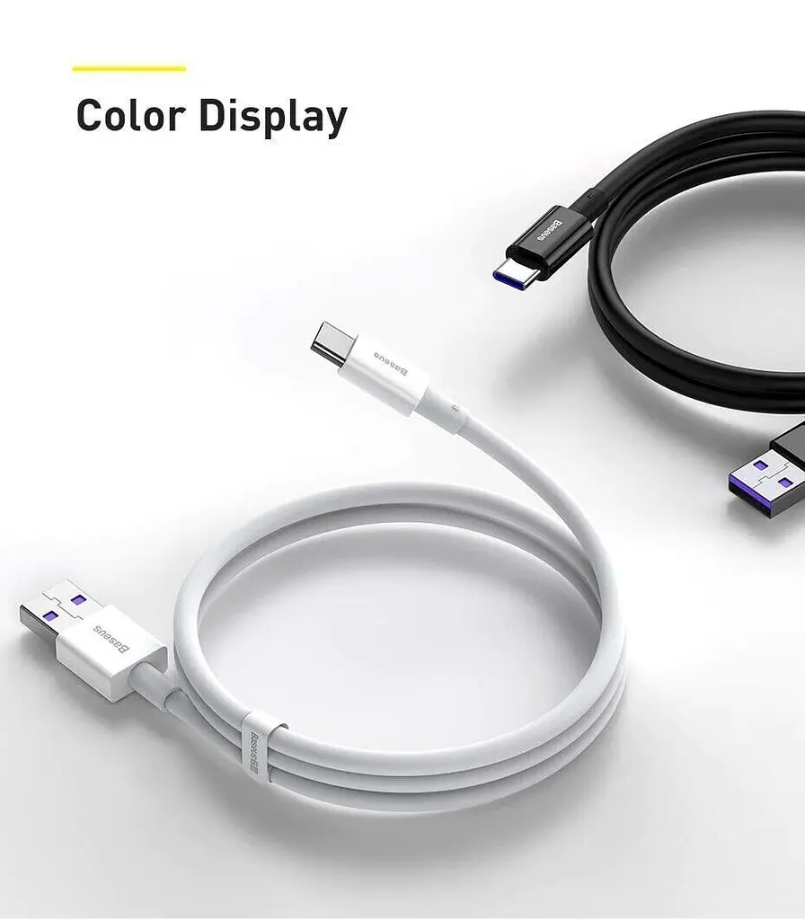 Кабель Baseus Superior Series Fast Charging USB to USB-C 66W 1m (CATYS-01) Black [67658] - фото 12