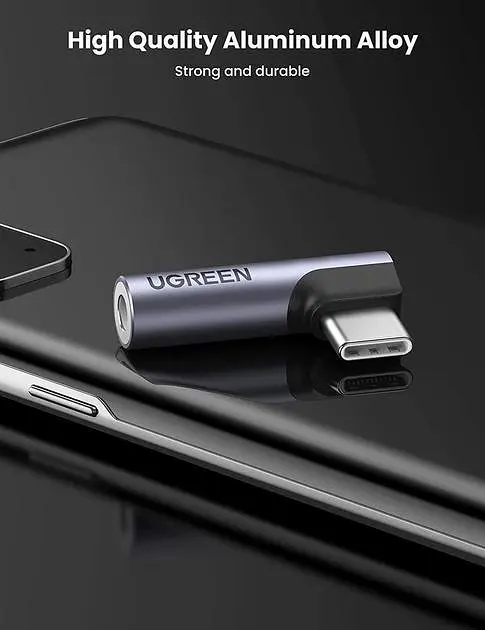 Перехідник UGREEN AV154 кутовий Type-C - 3.5 mm адаптер для навушників (80384) - фото 4