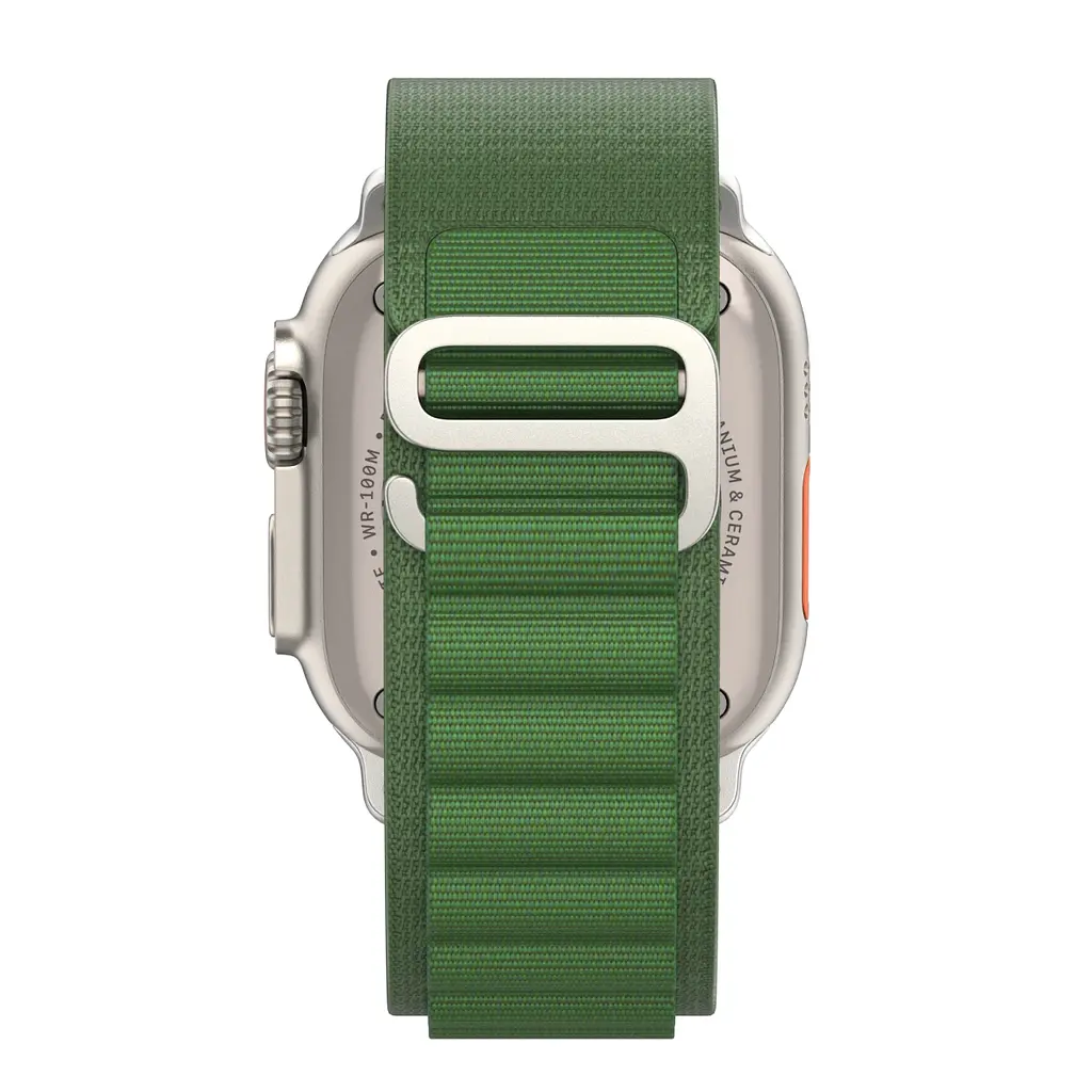 Ремінець для Apple Watch 49/46/45/44/42 (Series 1-3), зелений, Alpine Loop Alpina Band, тканинний поліестеровий ремінець для смарт-годин, дихаючий, для активного відпочинку та спорту, ArmorStandart (ARM64981) - фото 6