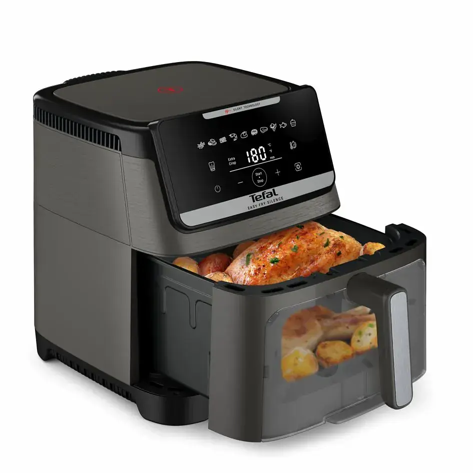 Tefal Мультипіч Tefal Easy Fry Silence XXL, 1800Вт, чаша-7, сенсорне керув., 10 програм, з віконцем, пластик, темно-сірий - фото 3