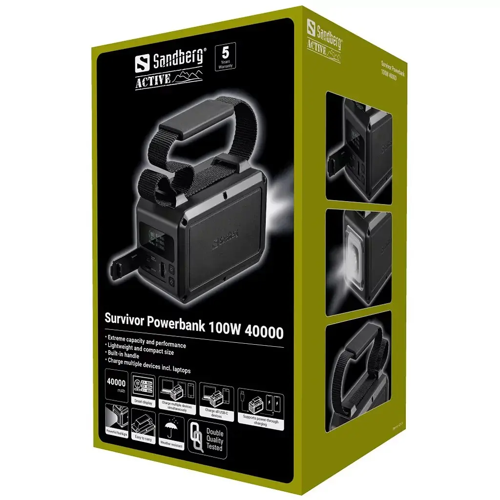 Універсальна мобільна батарея Sandberg Survivor Powerbank 40000mAh Black (421-14) - фото 3