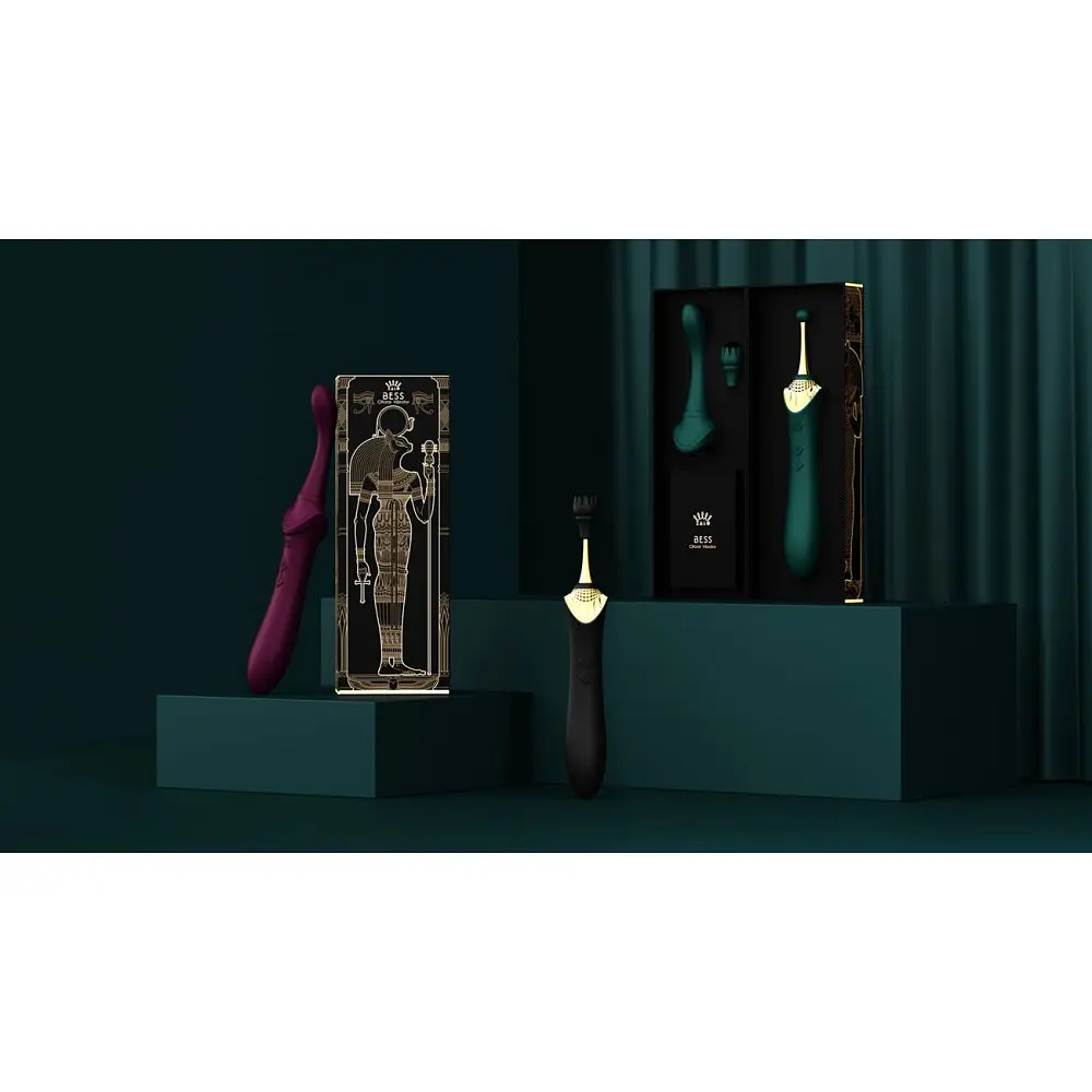 Вібратор Zalo Bess Pin Point Vibrator Вишуканий для клітора з насадками, 22х3.3 см чорний - фото 11
