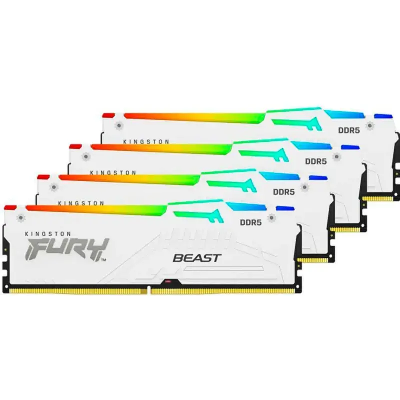 Модуль пам'яті для комп'ютера DDR5 128GB (4x32GB) 5600 MHz FURY Beast RGB White Kingston Fury (ex.HyperX) (KF556C40BWAK4-128) - фото 3