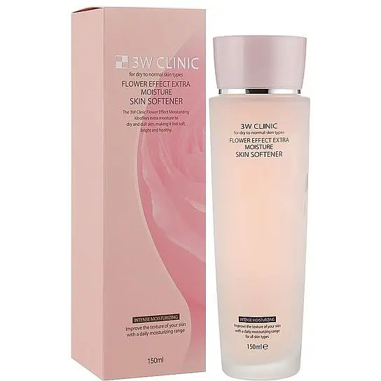 Тонер для лица 3W Clinic Flower Effect Extra Moisture Skin Softener увлажняющий 150 мл - фото 2