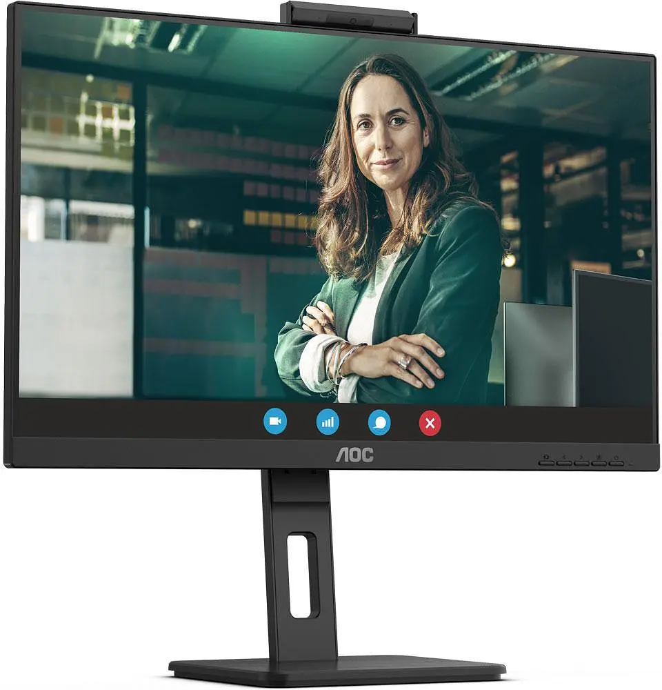 Монітор TFT 27 AOC Q27P3QW, QHD, IPS, 75Hz, 2xHDMI, DP, USB-hub, webcam, HAS, Pivot, колонки, чорний - фото 2