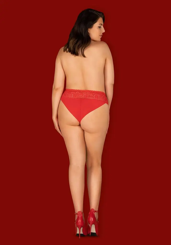 Трусики Obsessive Blossmina, 6XL/7XL (червоний) - фото 4