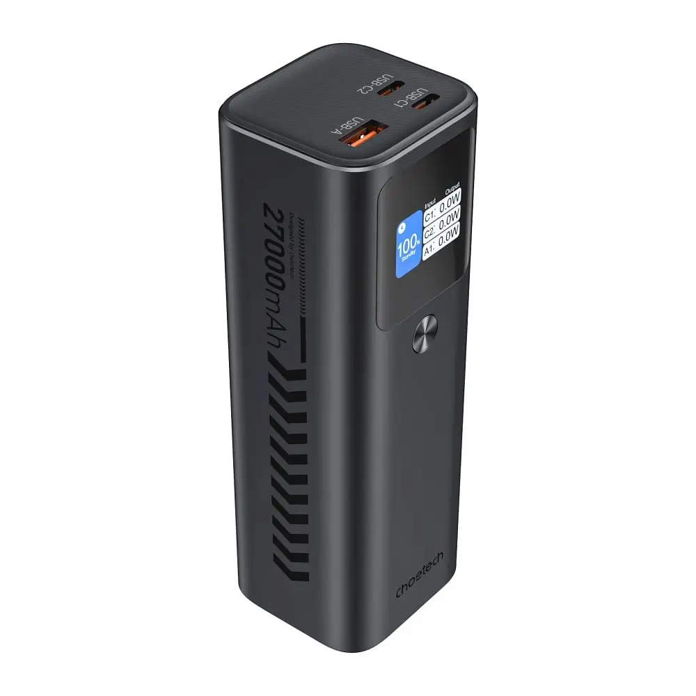 Повербанк 27000mAh Choetech B670 Grey 140W QC3.0 PD3.1 TFT Smart дисплей (43-00169) - фото 2