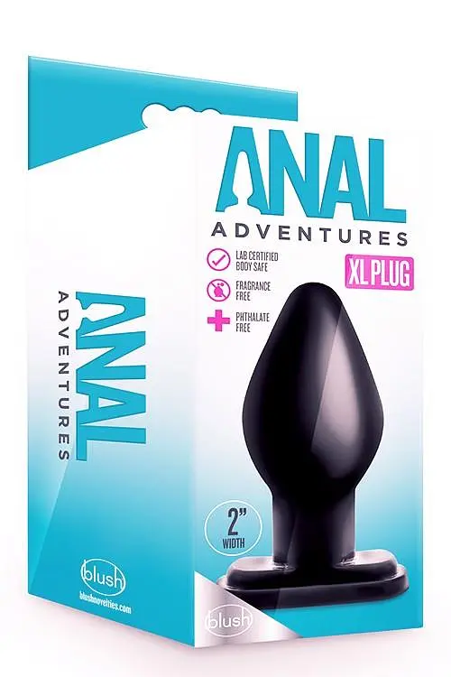 Анальна пробка Blush Anal Adventures XL Plug, 13.3 см (чорний) - фото 4