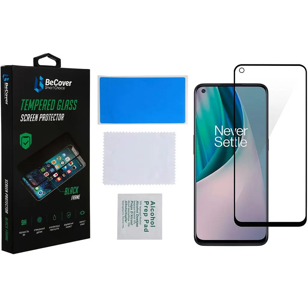 Захисне скло BeCover для OnePlus Nord N100 Black (706779) - фото 2