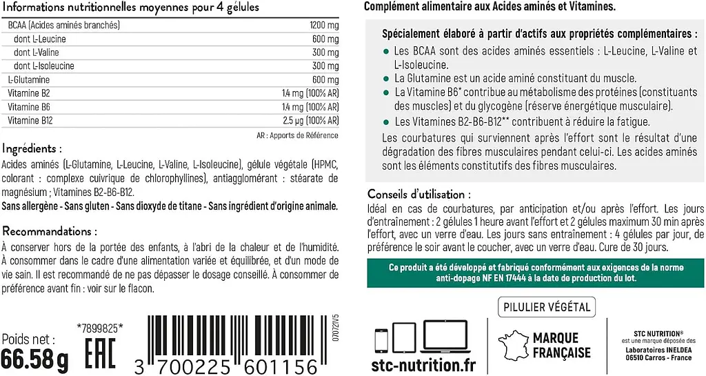 Комплекс STC Nutrition BCAA Synergy+ 120 капсул - фото 2