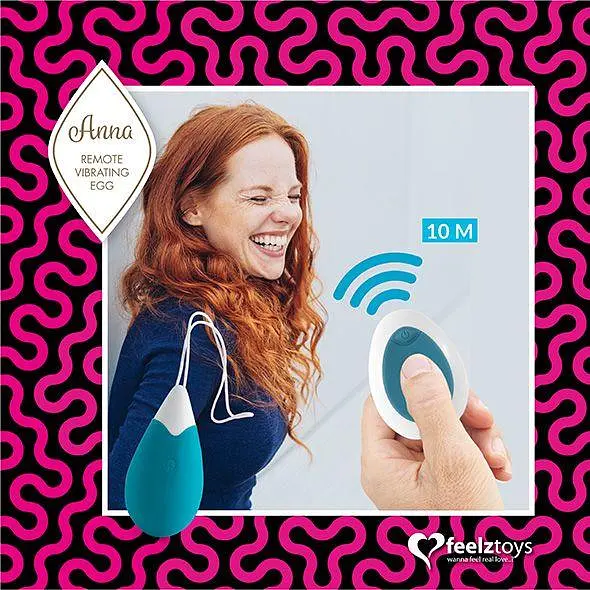 Віброяйце FeelzToys Anna 6,3 см (блакитний) - фото 5