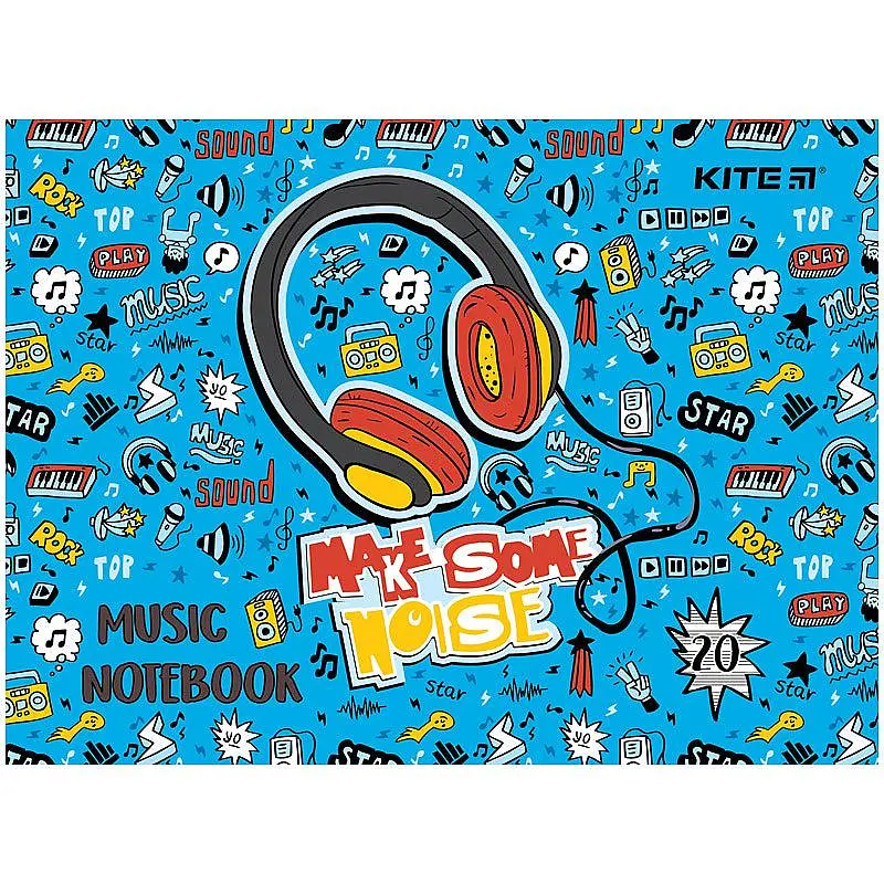 Нотний зошит A5 20арк. Headphones К24-405/Kite/