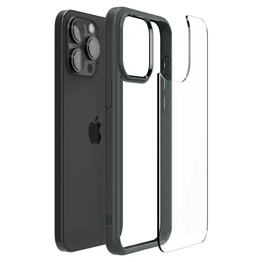 Прозрачный чехол Spigen Ultra Hybrid Abyss Green для iPhone 15 Pro Max (ACS06574) - фото 4