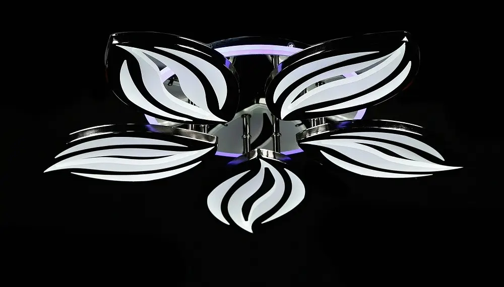 Люстра стельова LED Splendid Ray LK23/5, 120W, чорна/біла, сучасний стиль, з пультом, димер - фото 2