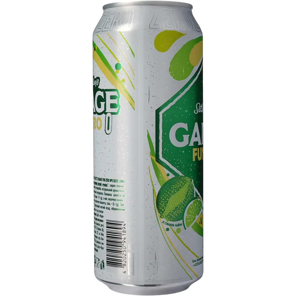 Пиво Seth&Riley's Garage Fun Zero №0 Lime, світле, 0%, з/б, 0,5 л (908437) - фото 2