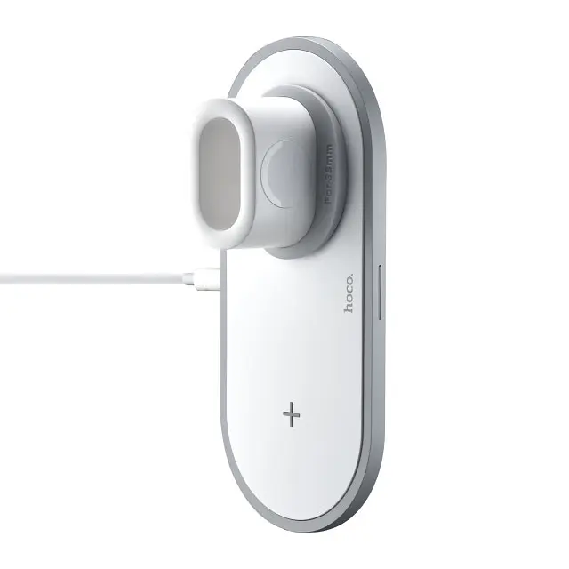 Зарядка беспроводная QI Hoco CW21 Wisdom 3-in-1 iphone/watch/airpods charge белая - фото 3