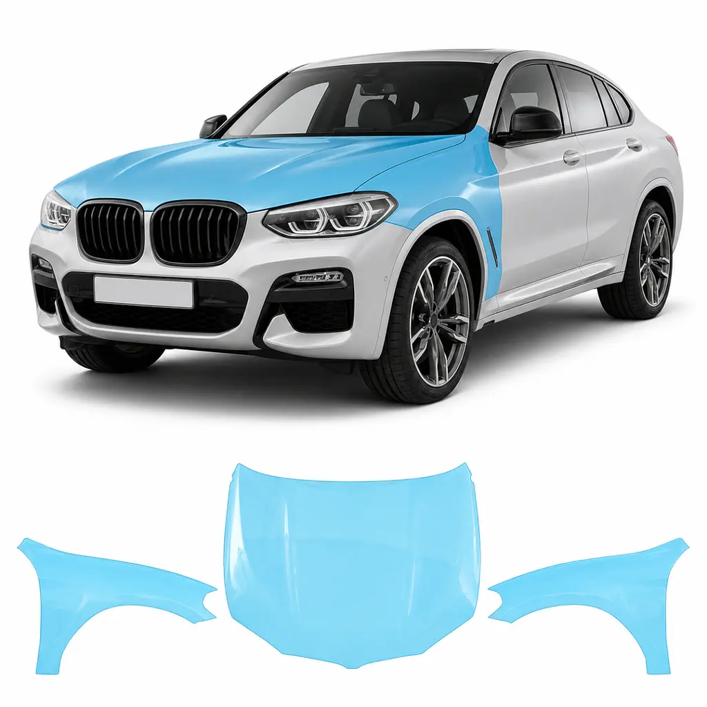 Антигравійна захисна бронеплівка за лекалами для BMW X4 G02 2018-2021 - капот і передні крила