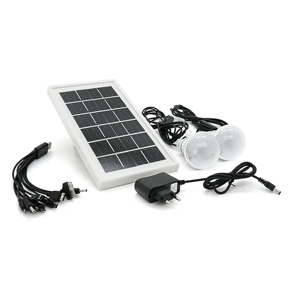Переносний ліхтар LX-1902+Solar, 3 режими, сонячна панель, вбудований акум 5500mAh, 2 лампочки 3W, СЗУ, Black, Box - фото 4
