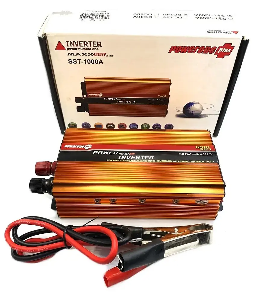 Автоінвертор-перетворювач напруги 24 V-220 V з USB, перетворювач Power One Plus AC/DC 1200 W 24 V
