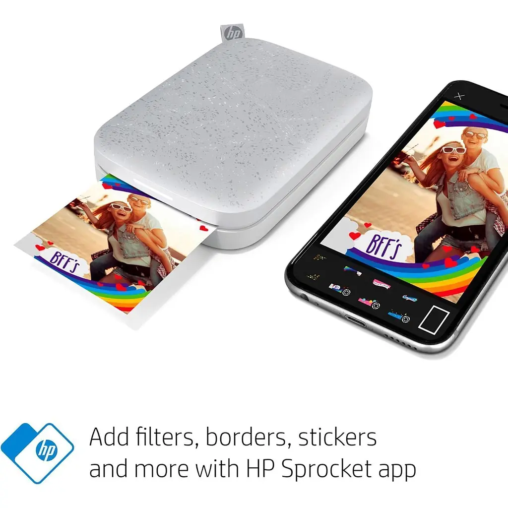 Портативный фотопринтер HP Sprocket 2x3 White (HPISPW) [141287] - фото 5