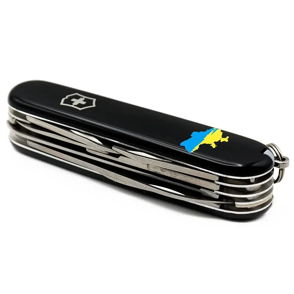 Ніж Victorinox Huntsman Ukraine Black "Карта України Жовто-Блакитна" (1.3713.3_T1166u) - фото 2