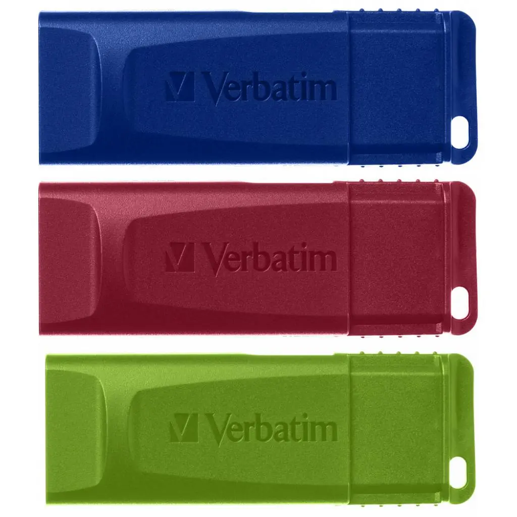 Флеш-накопичувач Verbatim USB флеш накопичувач 3x16GB Slider Red/Blue/Green USB 2.0 (49326) - фото 3