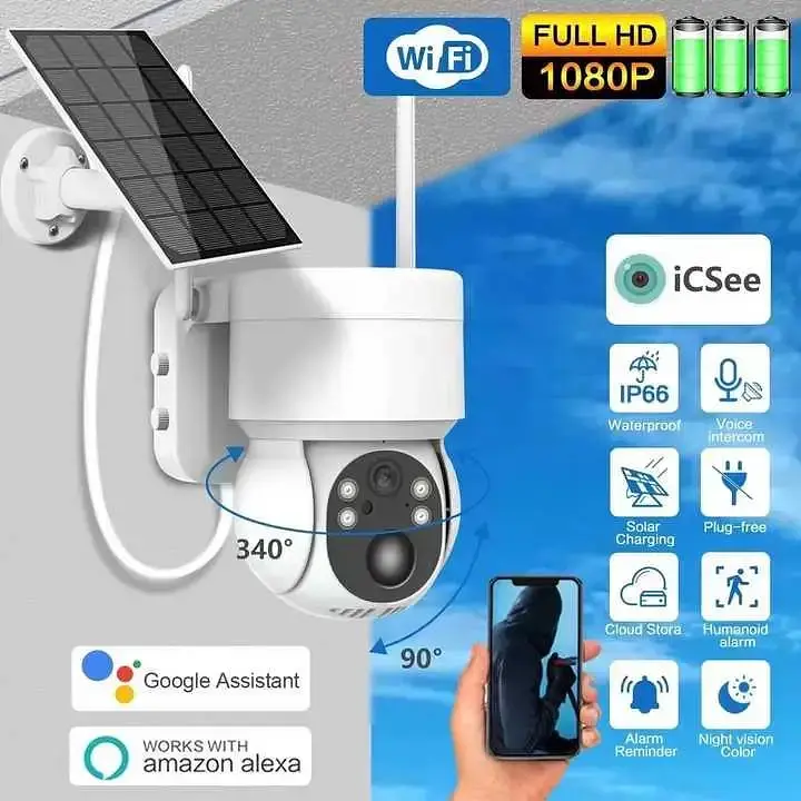 IP автономна вулична бездротова WiFi поворотна камера зовнішнього спостереження 4G від сім-карти 6Мп із сонячною панеллю та віддаленим доступом iCSee UKC TQ1-GK4-6MP - фото 2