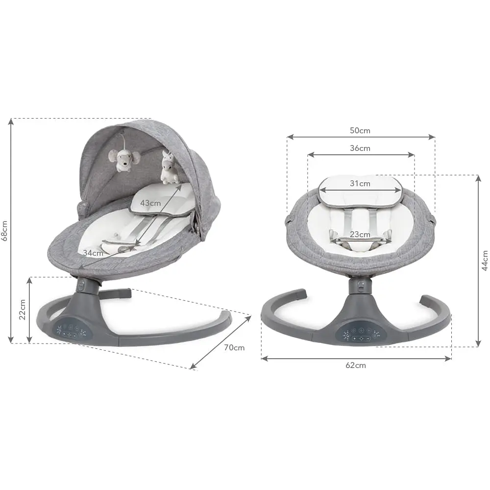 Электрический шезлонг-качалка Kidwell Luxi Dark Melange (5901130084807) - фото 2