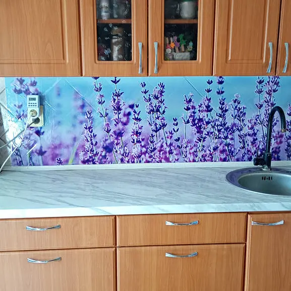 Кухонний фартух вініловий Лаванда наклейка для кухні фіолетовий квіти Прованс 60х300 см Happy Pocket Z180274 - фото 10