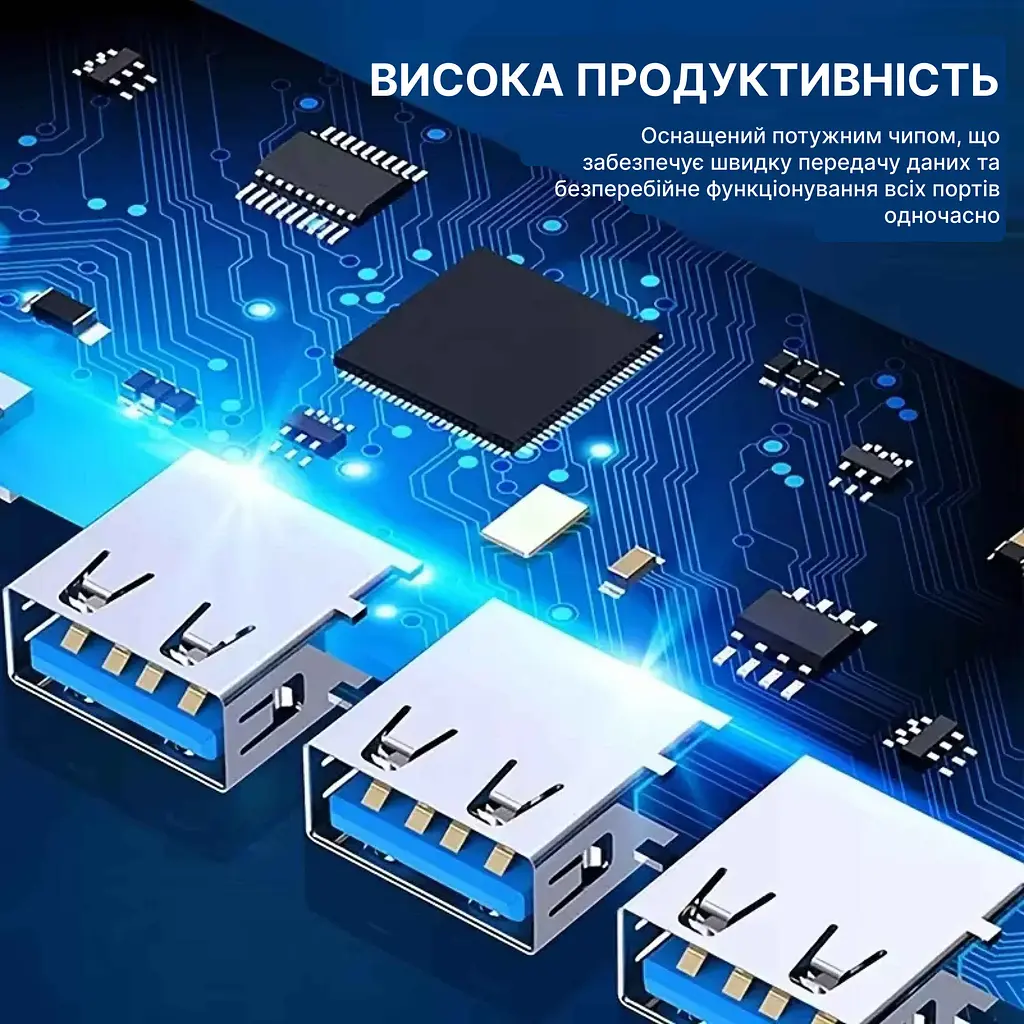 USB-хаб USB 3.0 Type-C на 4 порти: 1 x USB 3.0 та 3 x USB 2.0, алюмінієвий корпус, сріблястий (4USB-C) - фото 4
