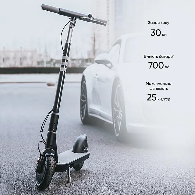 Електросамокат OKAI ES10-NEON Lite Black 9", 300(600)W, 7.8Ah, 30km, 25km\h, 20%, NFC, App,15kg (ES10-B) - фото 9