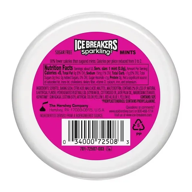 Льодяники драже Ice Breakers Sparkling Raspberry Lemon Seltzer - фото 4