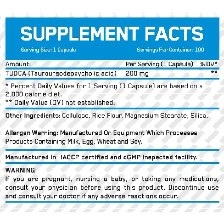 Тауроурсодезоксихолевая кислота Everbuild Nutrition Tudca 200 мг 100 веган капсул - фото 2