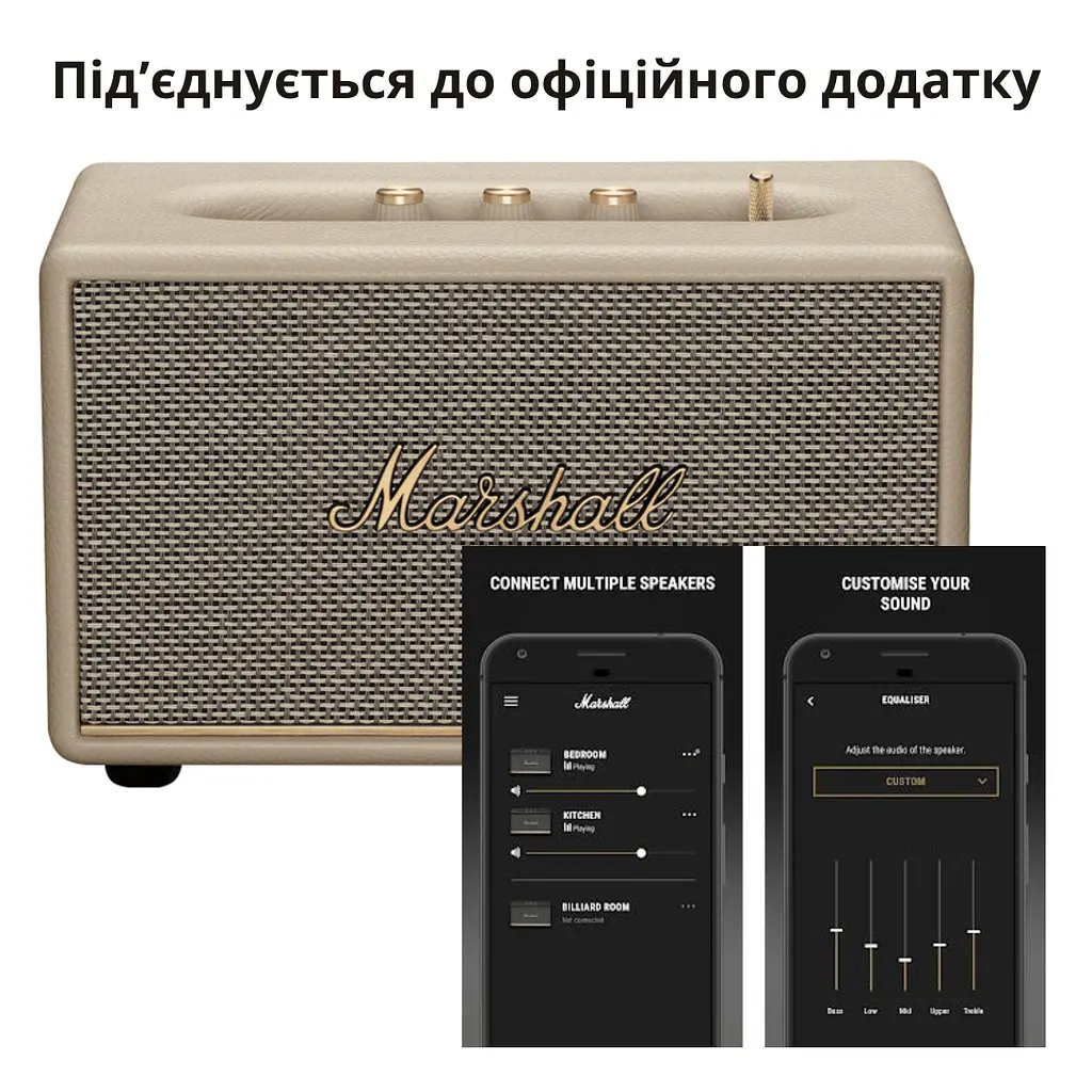 Портативна колонка Marshall Acton III Cream 60W Original (Підтримка офіційного додатку) (1006005) - фото 2