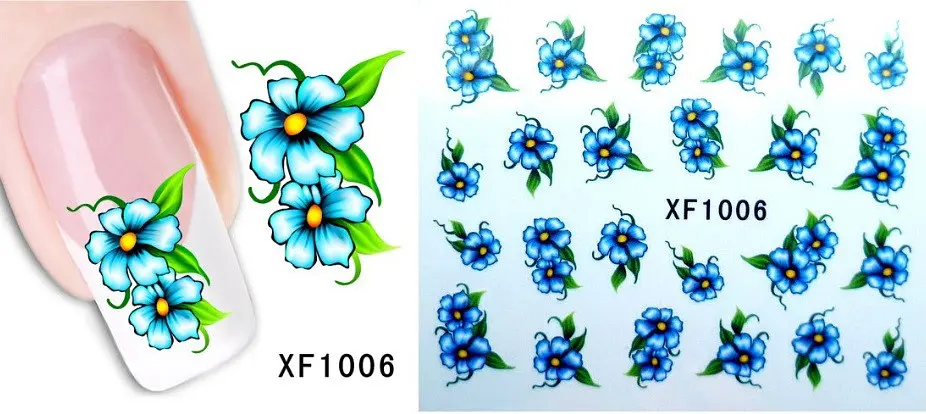 Наклейки для нігтів Квіточки XF1006