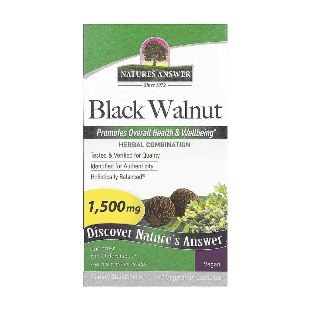 Трави Nature's Answer Чорний горіх, 1500 мг, Black Walnut, 90 вегетаріанських капсул (NTA-16017) - фото 2
