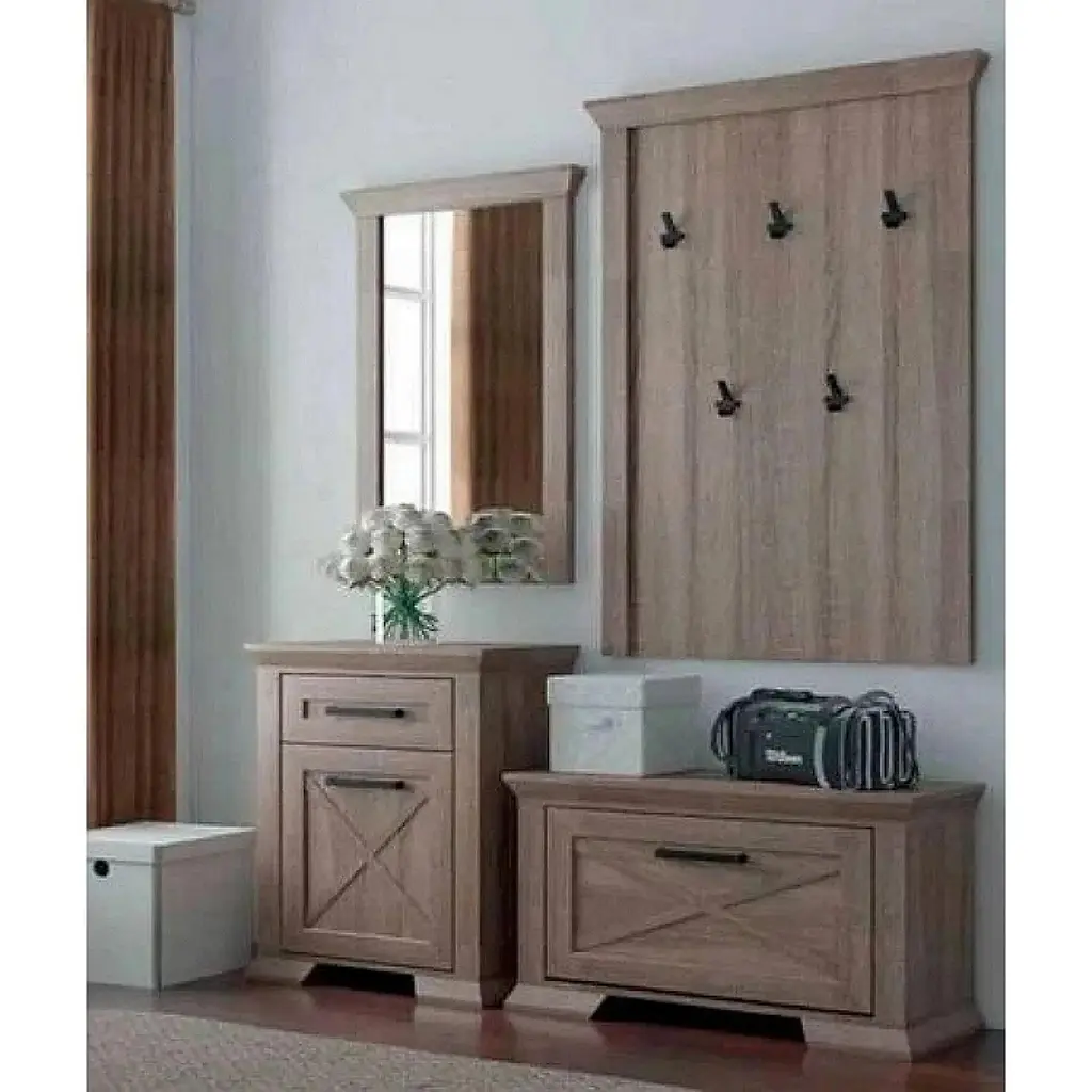 Настенная вешалка Gerbor Марсель ясень снежный/дуб сонома трюфель (GRB-1082) - фото 3